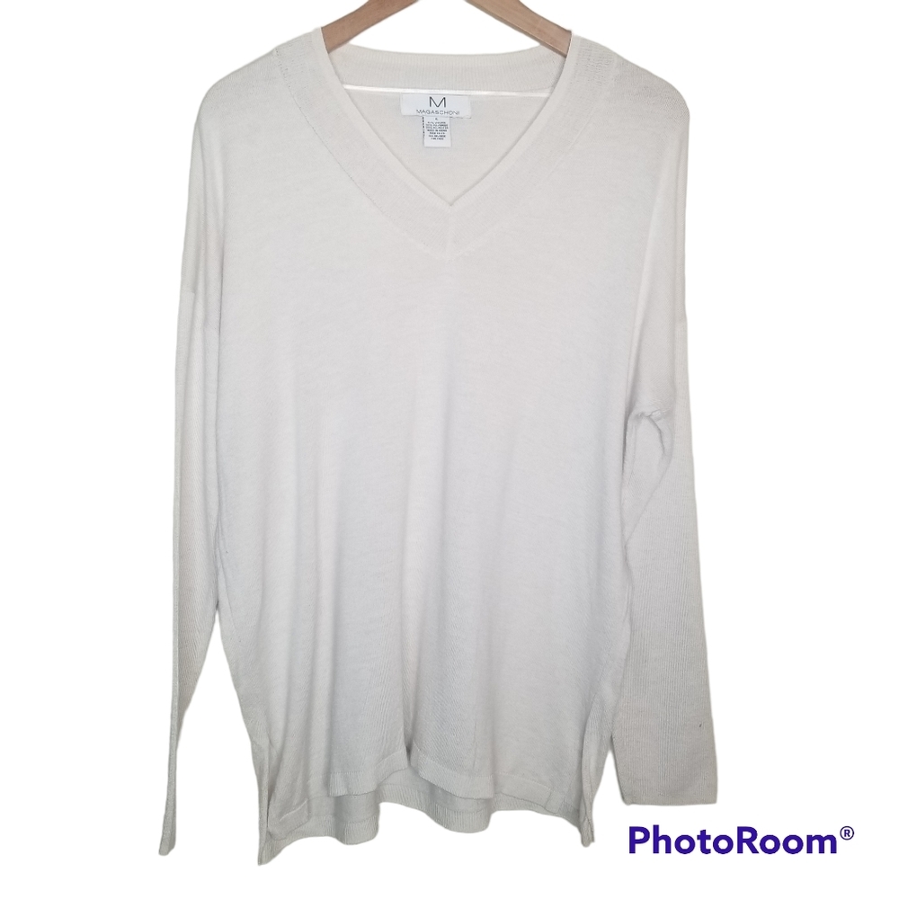MAGASCHONI Lightweight Oversized V Neck Sweater